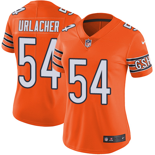 Nike Bears #54 Brian Urlacher Orange Women's Stitched NFL Limited Rush Jersey - Click Image to Close